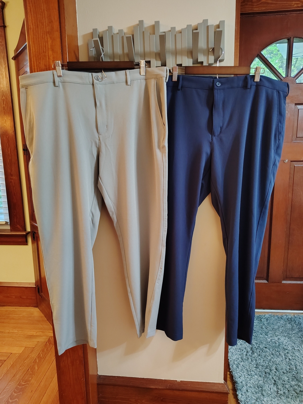Men's Stretch Fit Pants - Beige and Navy